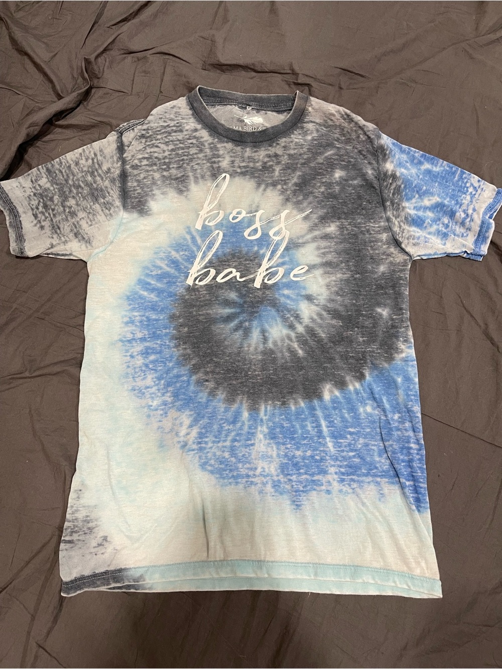 Boss Babe Tie-Dye Short Sleeve Tee - Blue & Gray